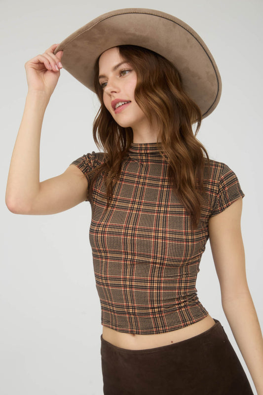 2578 PLAID MESH TOP