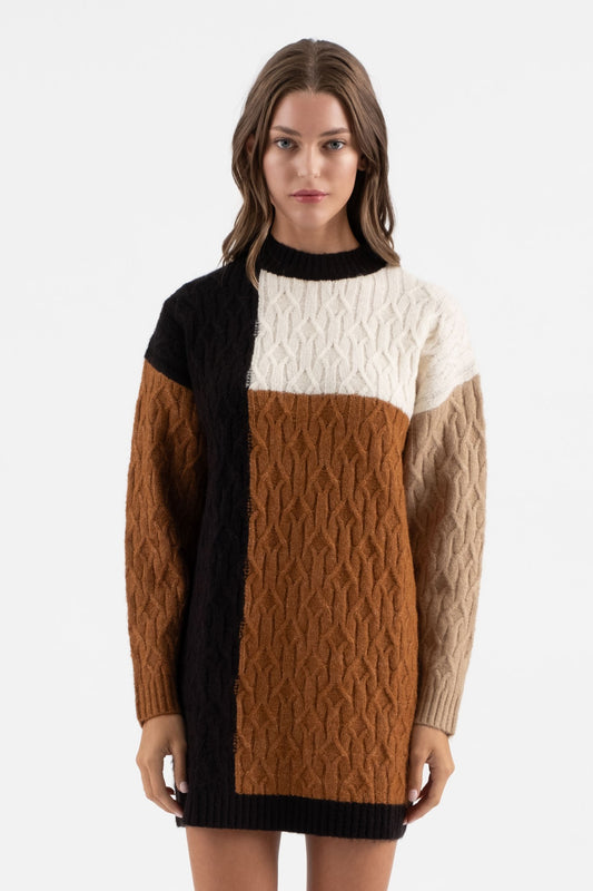 2674 COLORBLOCK SWEATER DRESS