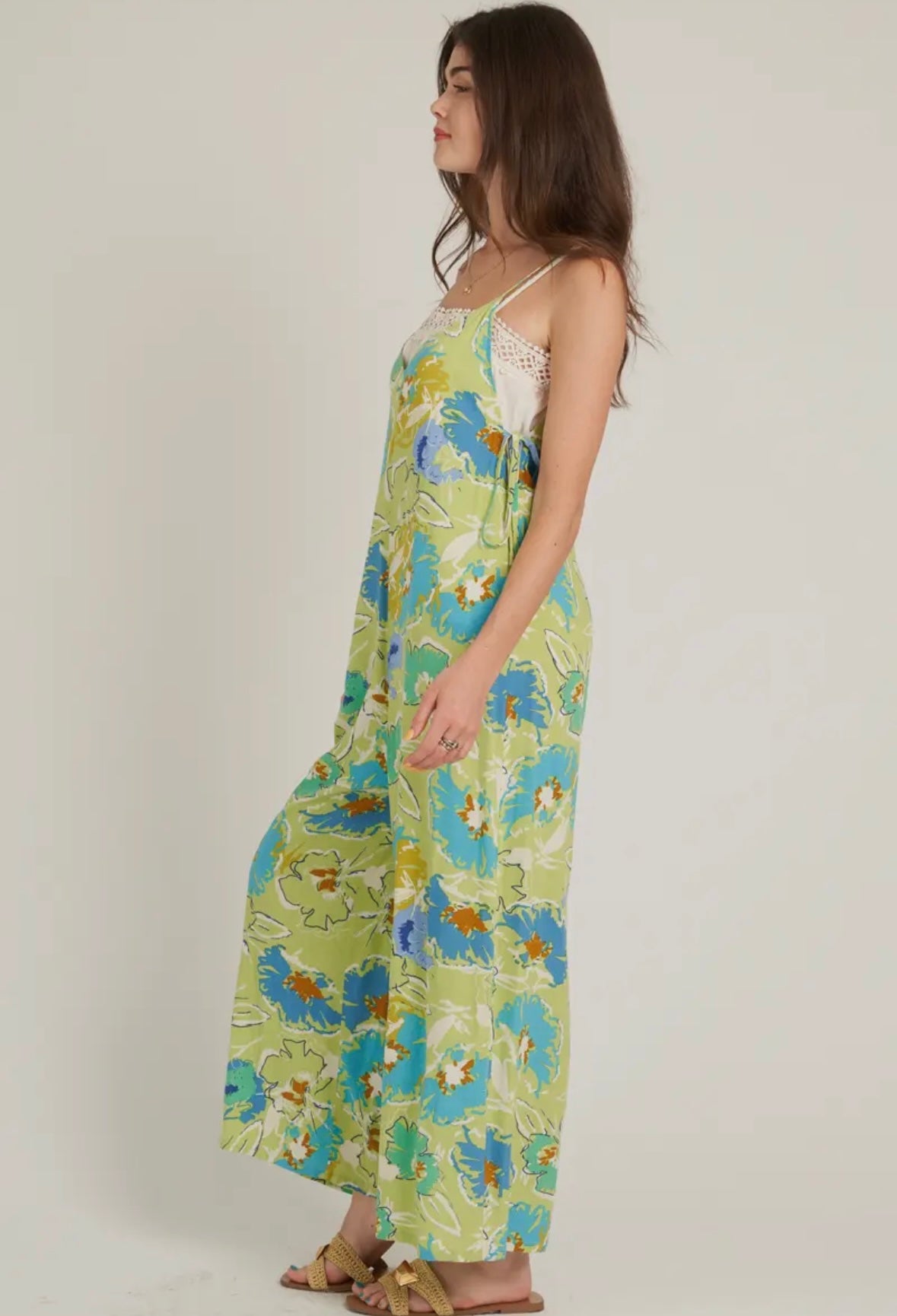 2358 FLORAL WIDE LEG JUMPSUIT