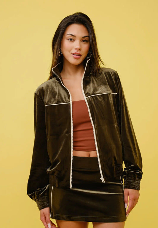 2616 VELOUR MOCK NECK JACKET