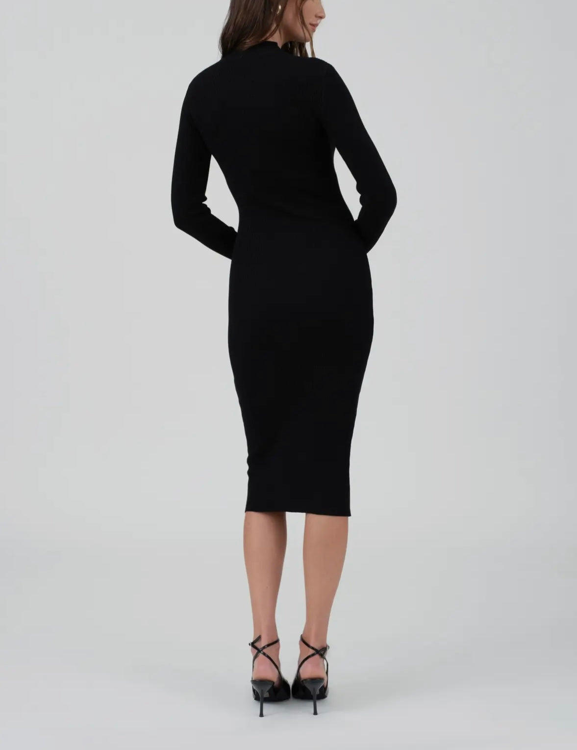 1763 MOCK NECK BODYCON MIDI DRESS