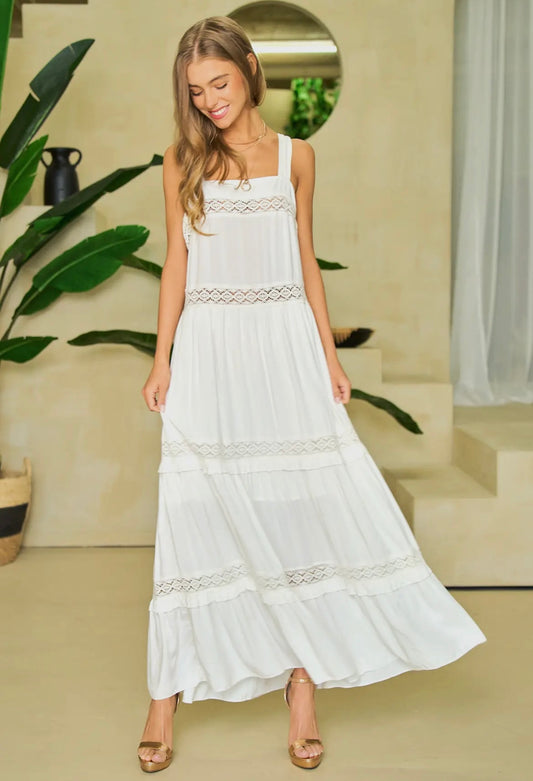 1161 TEIRED LACE MAXI DRESS