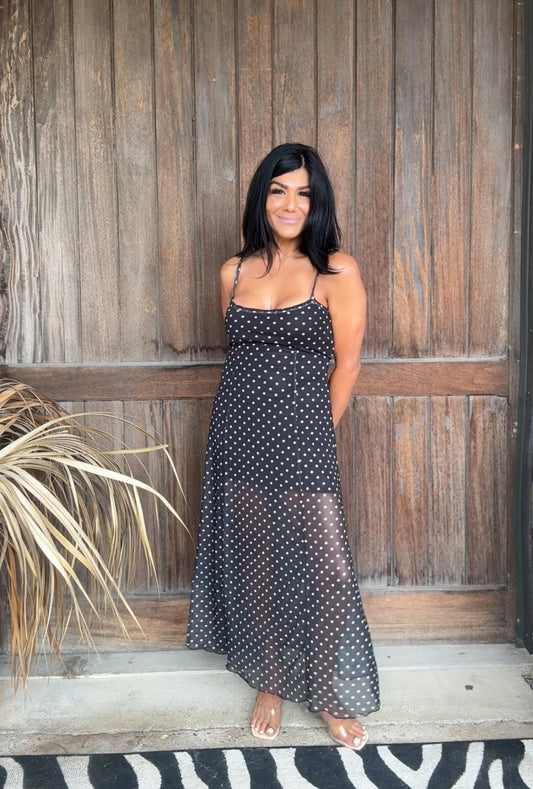 3109 POLKA DOT MESH DRESS