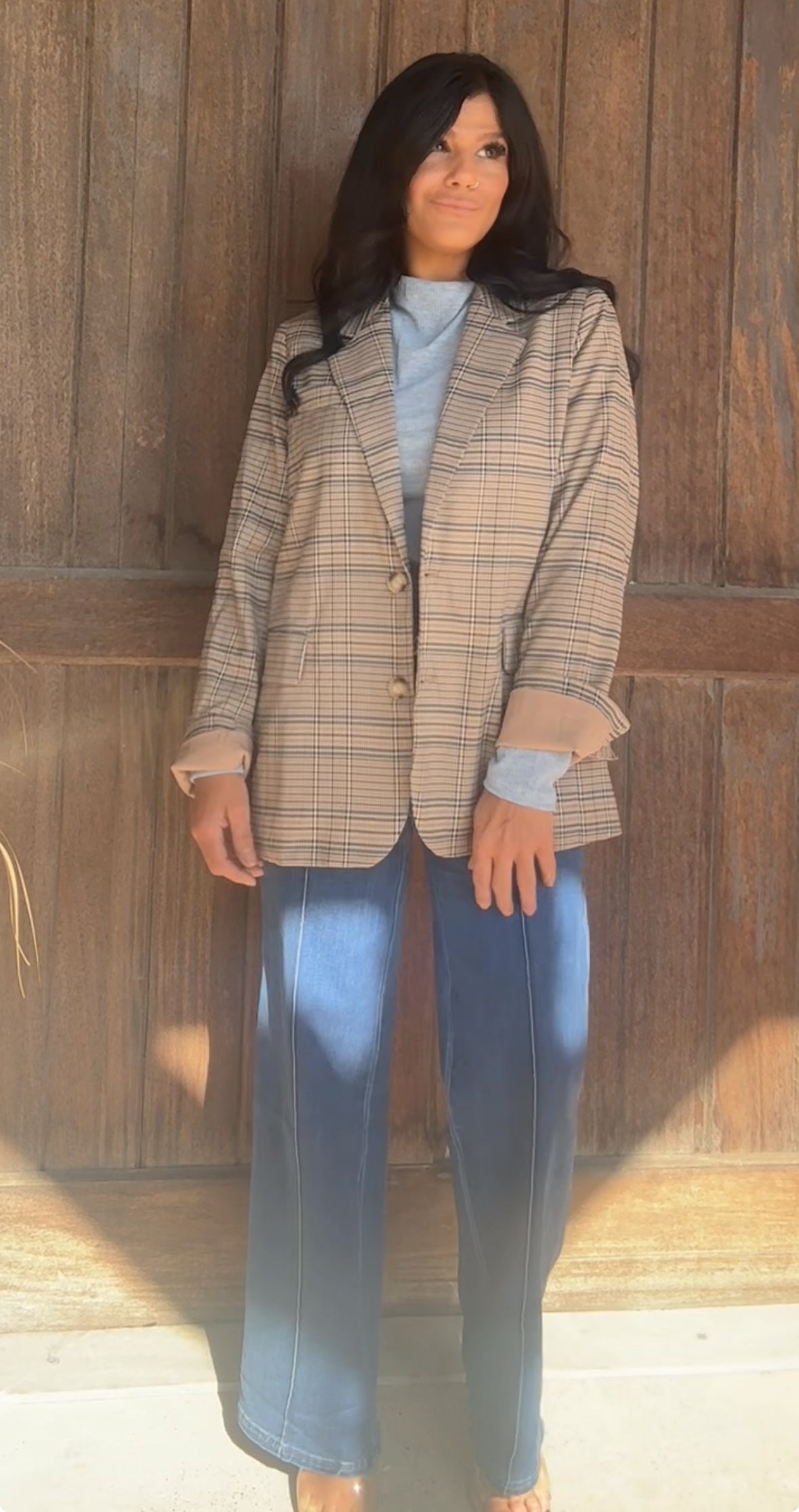 2507 OVERSIZED MULIT-CHECK BLAZER