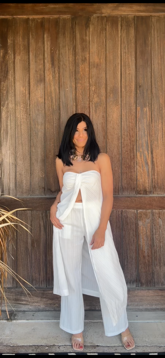 2918 STRAPLESS LONGLINE TOP AND PANT SET