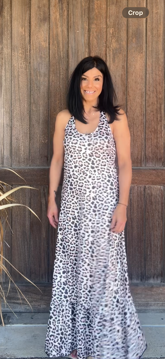2927 LEOPARD BACKLESS DRESS