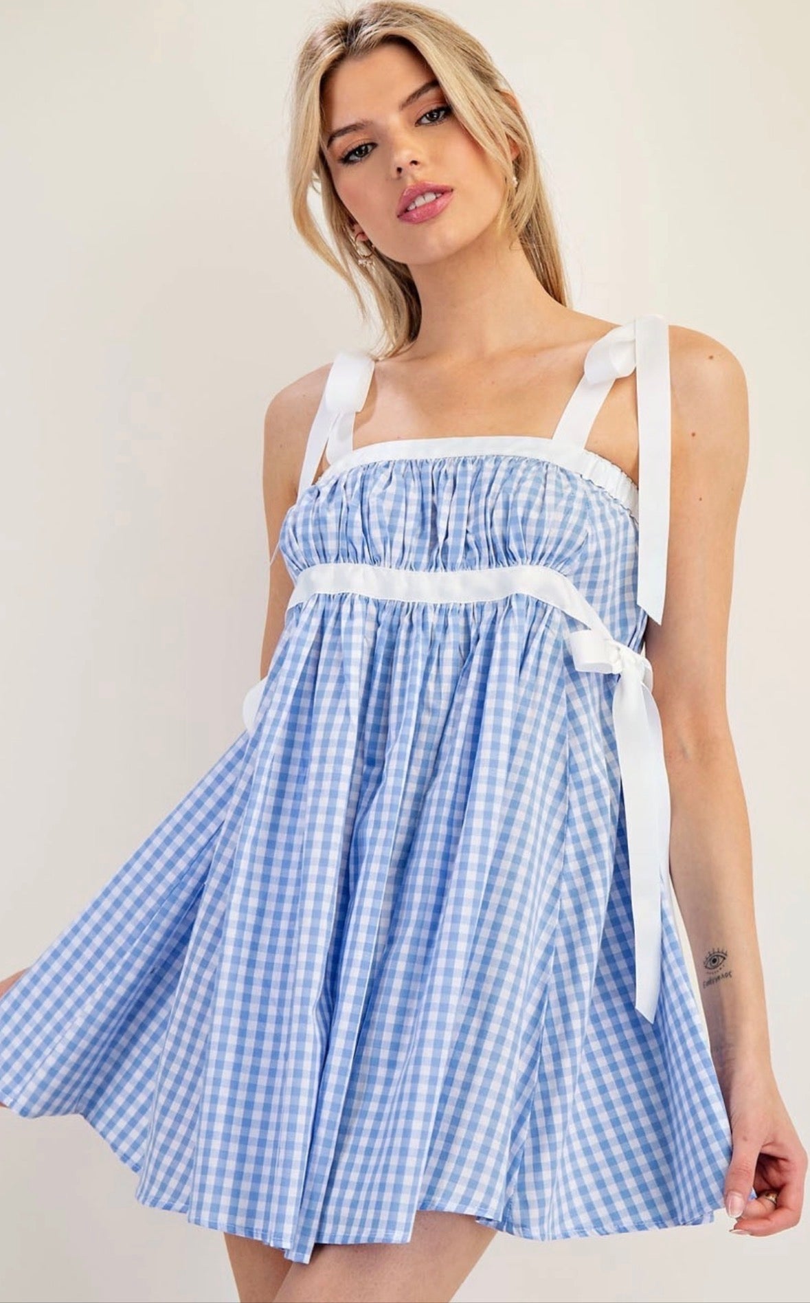 2955 GINGHAM MINI DRESS