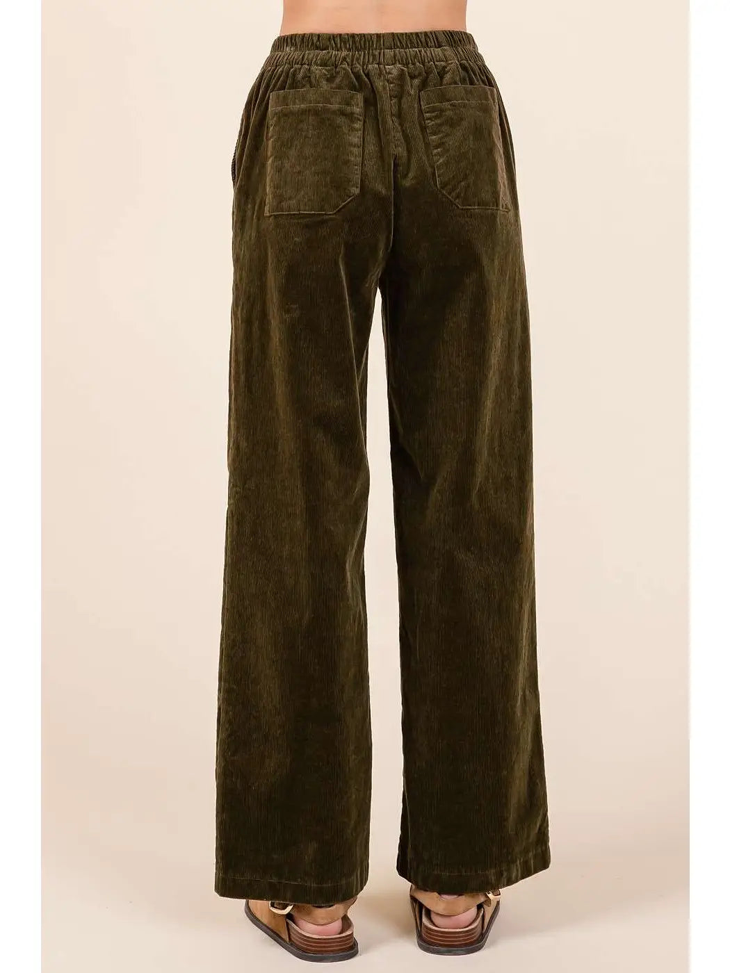 3317 CORDUROY SEMI WIDE LEG PANTS