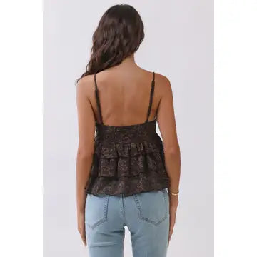 3182 PLUNGING RUFFLE LACE TOP