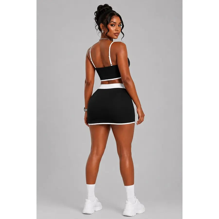 3203 ACTIVEWEAR TOP AND MINI SKORT SET