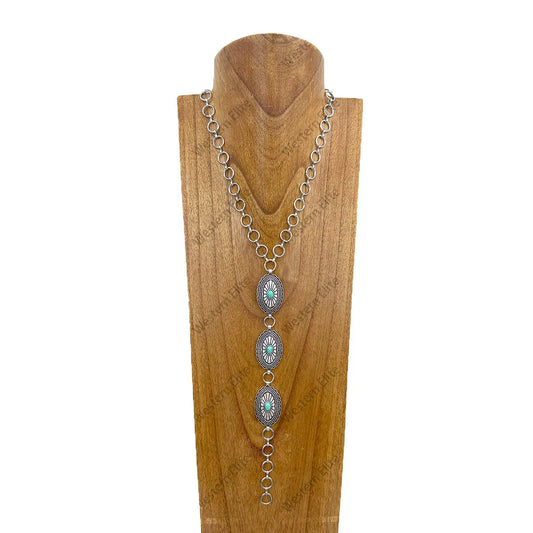 3344 24' OVAL FLOWER NECKLACE