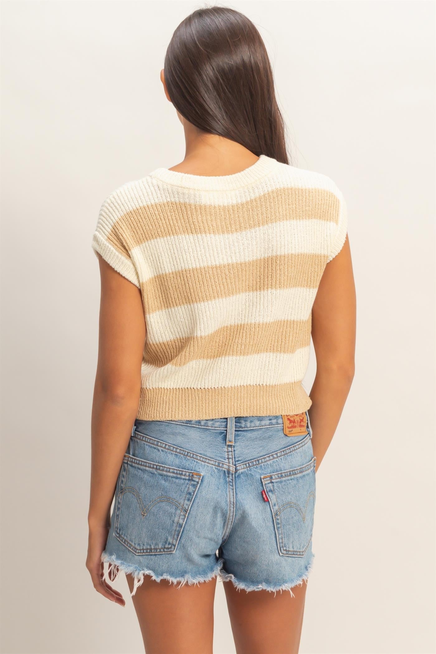 3098 STRIPED RIB KNIT TOP