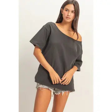 3057 BOAT NECK TEE